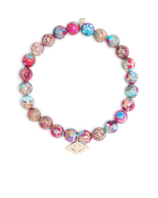 Bracelets Evil Eye en or 14ct à perles Sydney Evan pour homme en coloris Pink