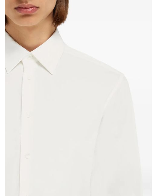 Ferragamo White F-Embroidered Shirt for men