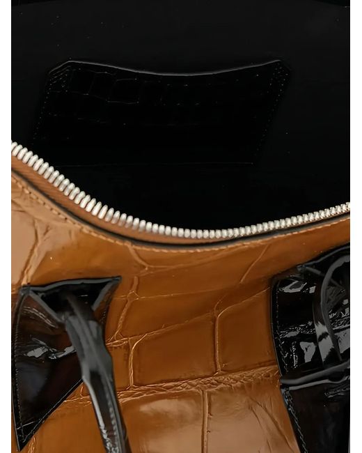 The Attico Brown Santa Ambroeus Croc-Effect Tote Bag