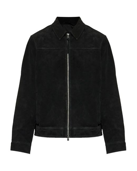 AllSaints Black Rhone Zip-Up Overshirt for men