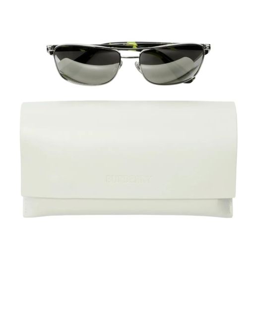 Burberry Gray Rectangle-Frame Sunglasses for men