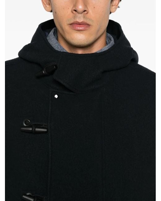 Stone Island Black Toggle-Fastening Hooded Jacket for men
