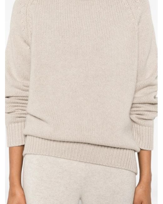 Lisa Yang Natural Raglan-Sleeve Cashmere Sweater
