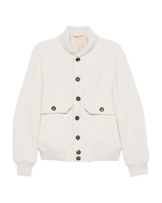 Eleventy Jack Met Knoopsluiting in het White voor heren
