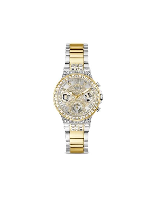 Guess Metallic Quarz-Armbanduhr Mit Kristallen 36Mm
