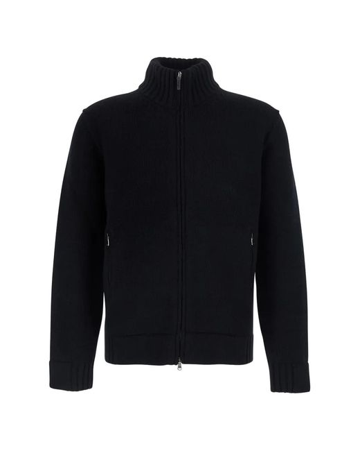 Kangra Blue Cardigan En Laine Mérinos À Fermeture Zippée for men