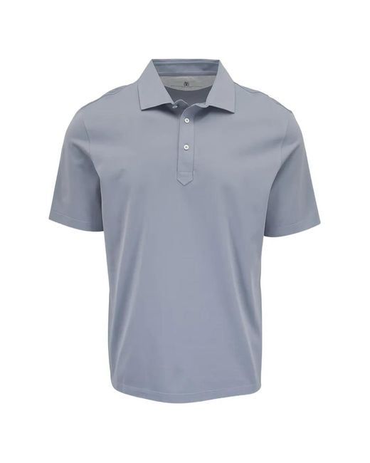 Brunello Cucinelli Blue Cotton Polo Shirt for men