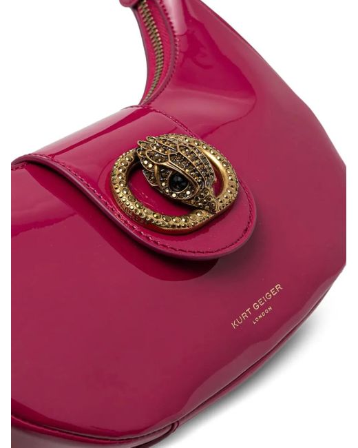 Bolso de hombro de charol Kurt Geiger de color Purple