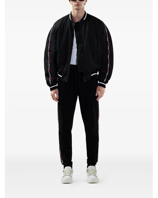Gcds Black Logo-Embellishment Bomber Jacket for men