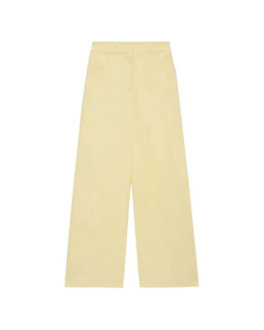 MSGM Yellow Wide-Leg Palazzo Pants