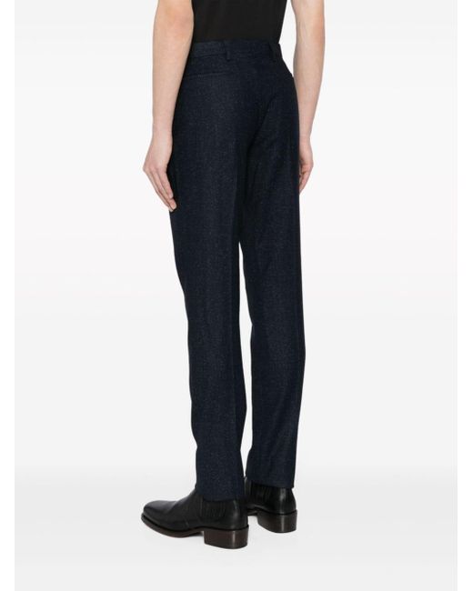 Paul Smith Blue Pressed-crease Tailored Straight-leg Trousers for men