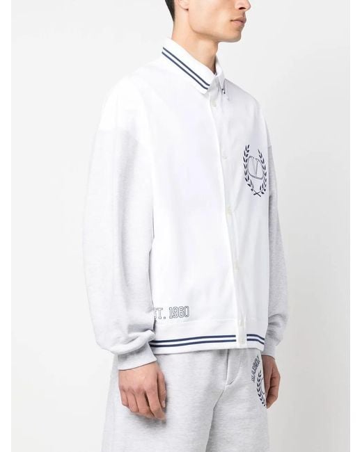 Valentino Garavani White Vlogo Bomber Jacket for men