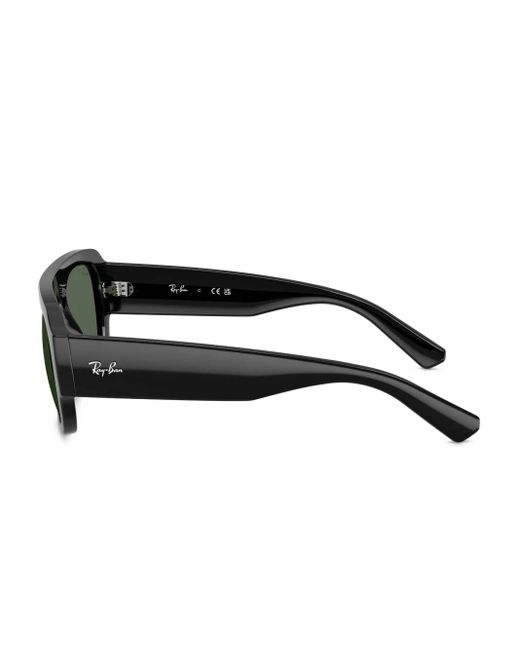 Ray-Ban Green Shield-Frame Tinted Sunglasses