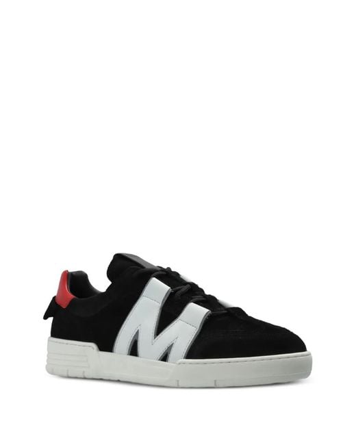 Moschino Black Logo-Patch Leather Sneakers for men