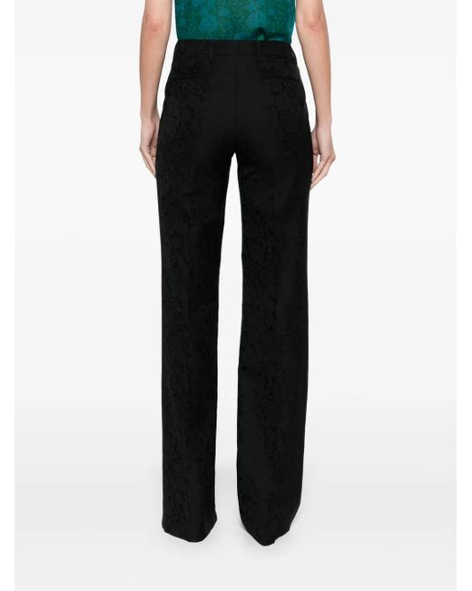 Etro Black Paisley-Jacquard Trousers
