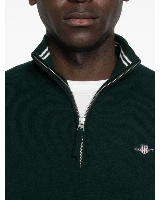 Gant Black Half Zip Sweater for men
