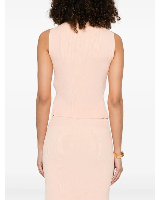 Débardeur En Maille Nervurée Victoria Beckham en coloris Pink