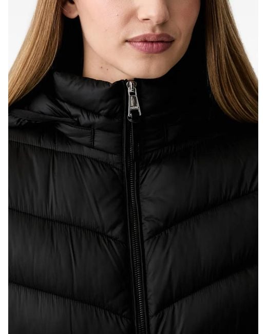 DKNY Black Quilted Hooded Jacket
