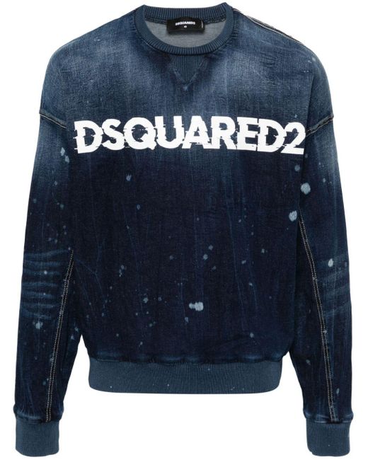 DSquared² Cipro Denim Sweater in het Blue voor heren