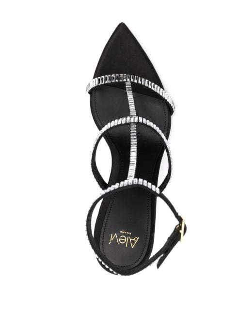 ALEVI Black Lisa 110Mm Crystal-Embellished Sandals