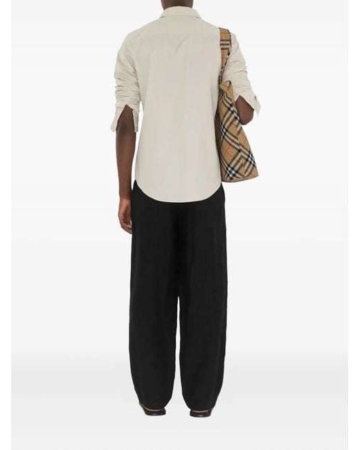 Burberry White Cotton Shirt for men