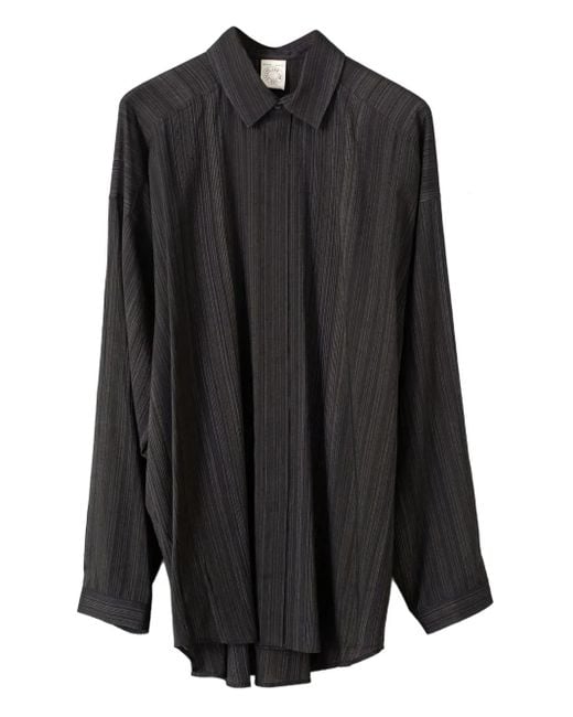Jan Jan Van Essche Black Striped Buttoned Shirt for men