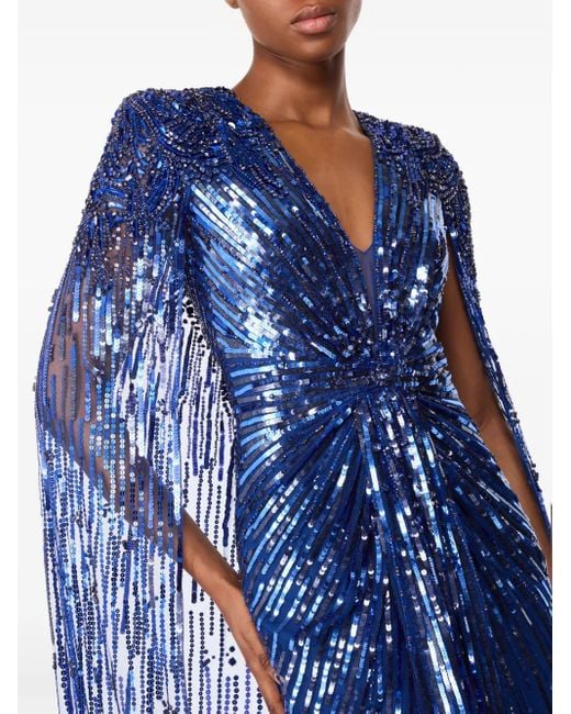 Jenny Packham Sequin-Embellished Dress in Blue | Lyst