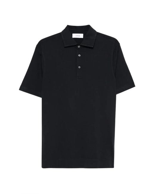 Lardini Black Buttoned Polo Shirt for men