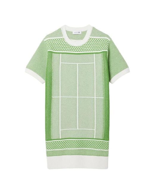 Lacoste Green Tennis Court-Motif Mini Dress