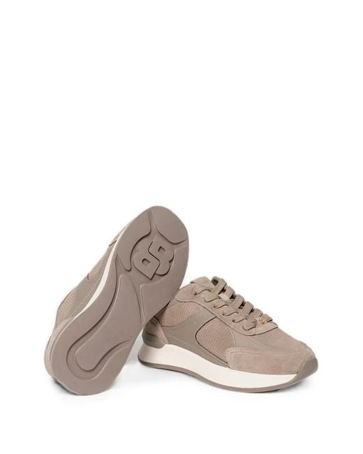 Boss Natural Panelled Low-Top Sneakers