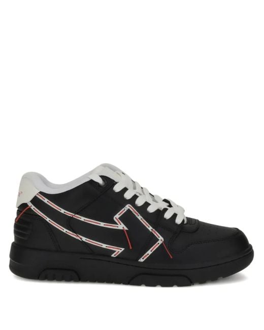 Off-White c/o Virgil Abloh Black Arrow-Detail Leather Sneakers for men