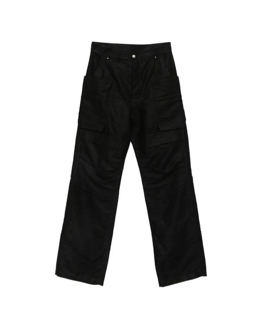 Rick Owens Black Stefan Multi-Pocket Cargo Pants for men