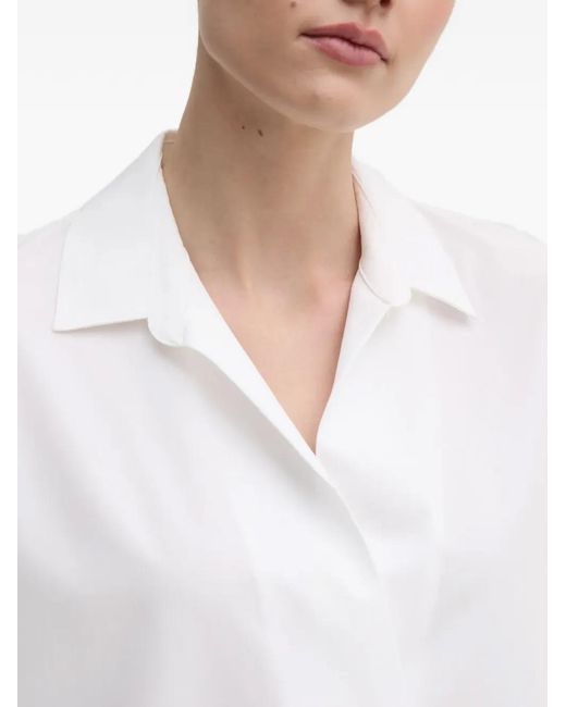 Joseph Ribkoff White V-Neck Blouse
