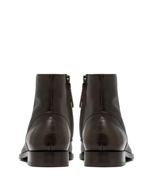 Buttero Black Leather Boots for men