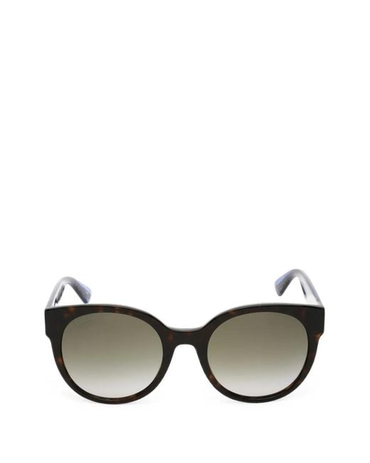 Gucci Black Round-Frame Tortoiseshell-Effect Sunglasses for men