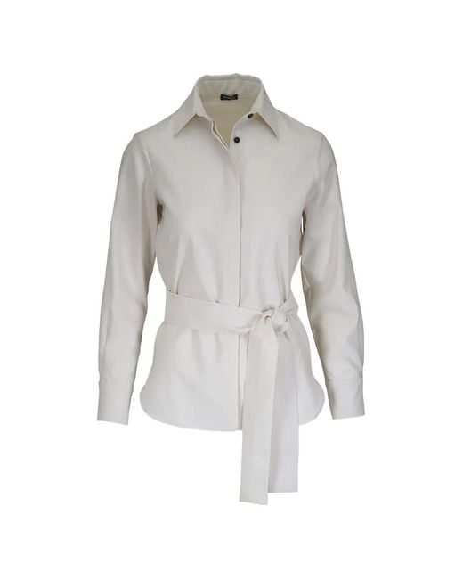 Kiton White Belted Shirt