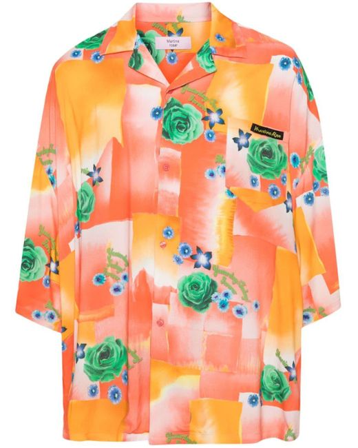 Martine Rose Hemd mit Blumen-Print in Orange für Herren