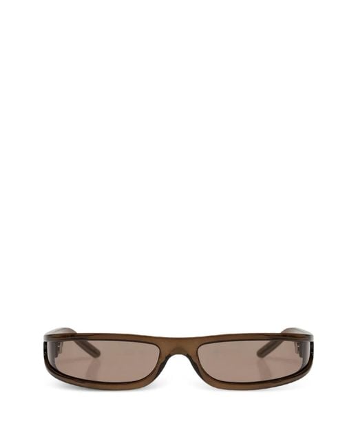 Rick Owens Brown Rectangle-Frame Sunglasses