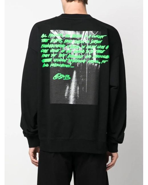 Off-White c/o Virgil Abloh Black Graphic-Print Cotton Sweatshirt for men