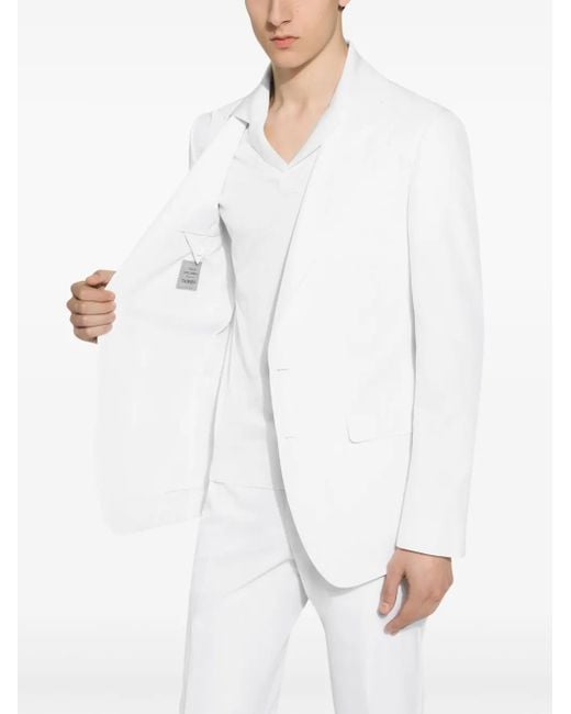 Dolce & Gabbana White Taormina-Fit Single-Breasted Suit for men