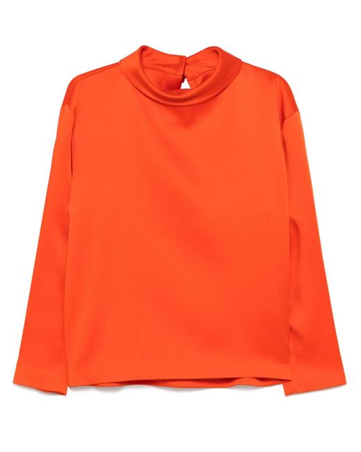 Carven Orange Double Satin Blouse