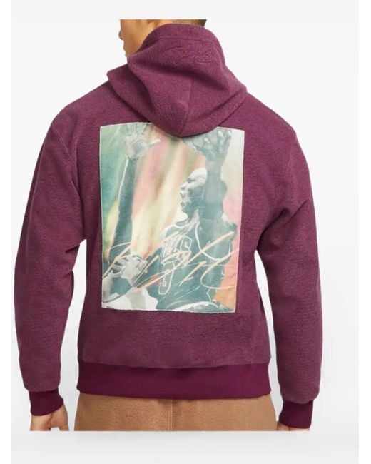 Nike Purple Logo-Patch Hoodie for men