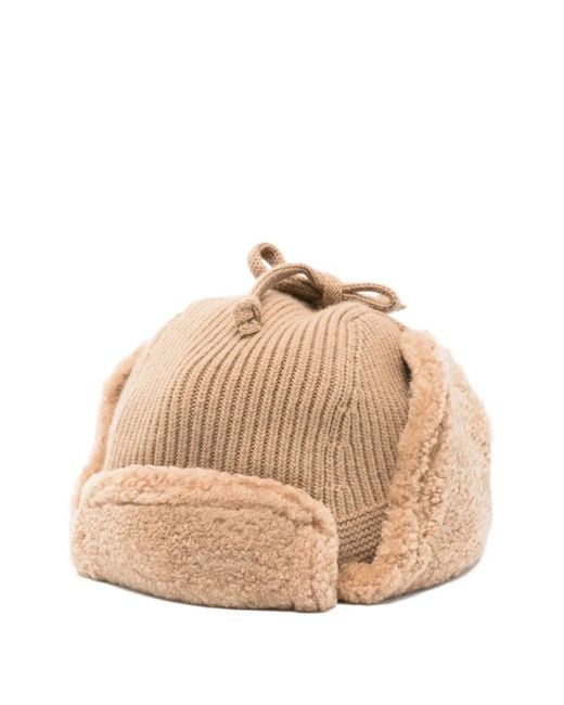Miu Miu Natural Knitted Trapper Hat