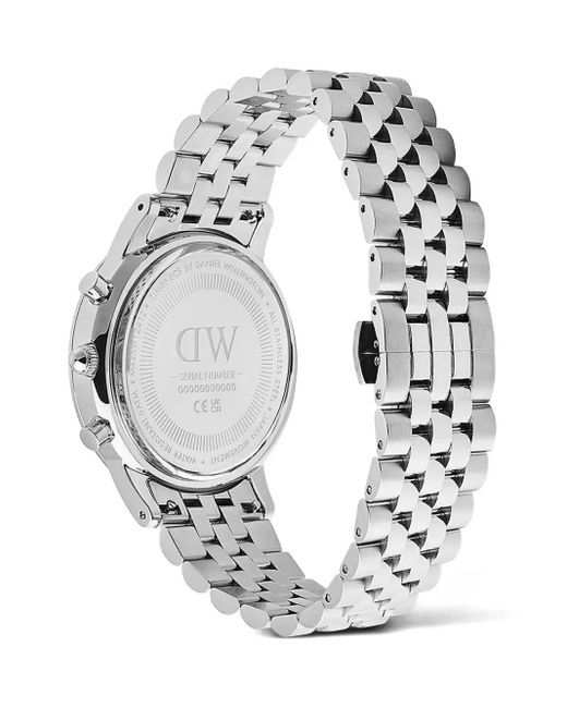 Daniel Wellington White Chronograph Arch 5-Link Off- Panda 40Mm for men