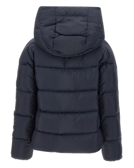 Peuterey Blue Wraparound-Hood Quilted Jacket