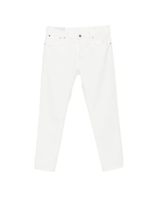 Dondup White Logo-Plaque Jeans for men
