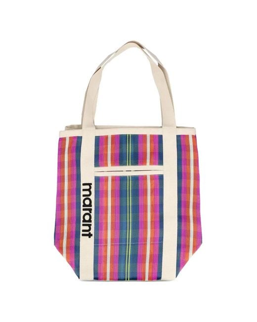 Isabel Marant White Darwen Striped Tote Bag
