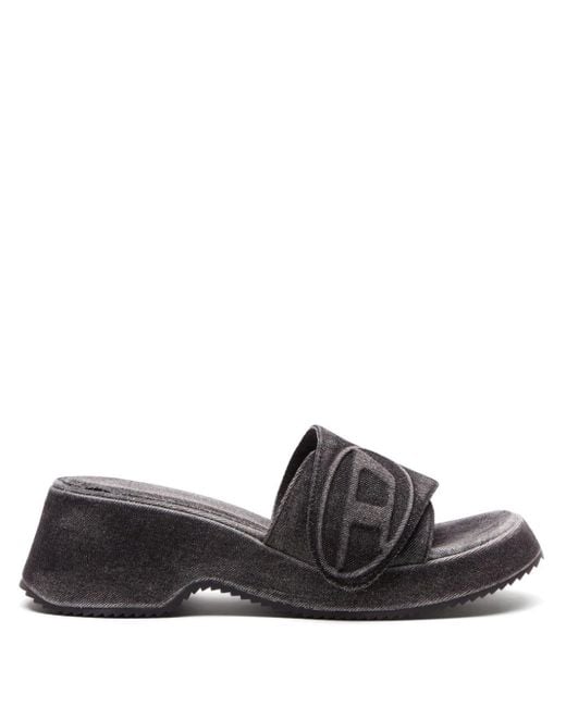 DIESEL Black Sa-oval D Pf W Denim Sandals