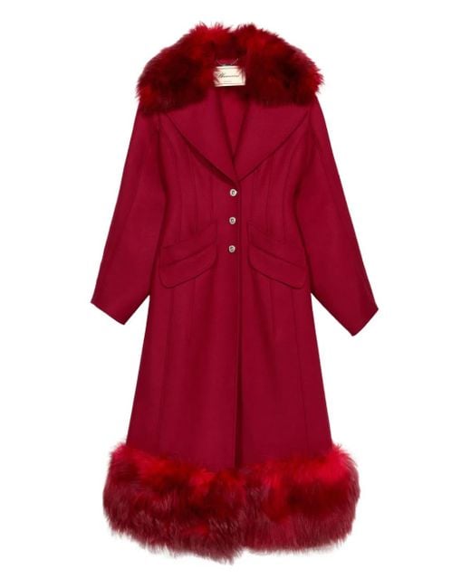Blumarine Jas Met Afwerking Van Imitatiebont in het Red