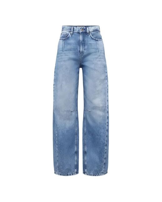 Drykorn Blue Liable Relaxed-Fit Wide-Leg Jeans